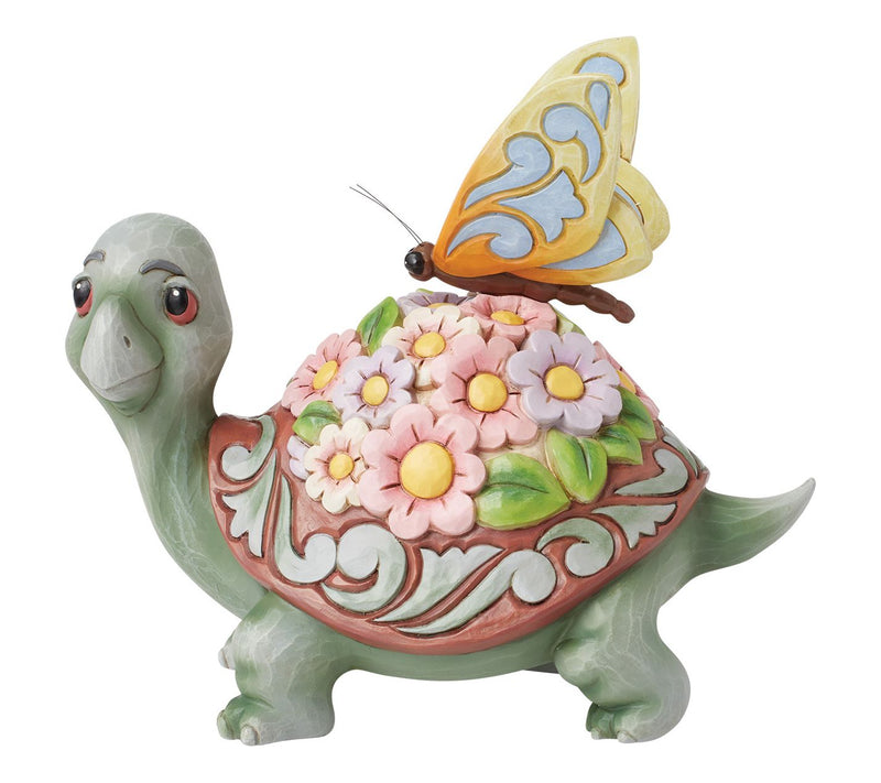 Jim Shore Turtle Flowers and Butterfly Figurine 7.3in H — View 2