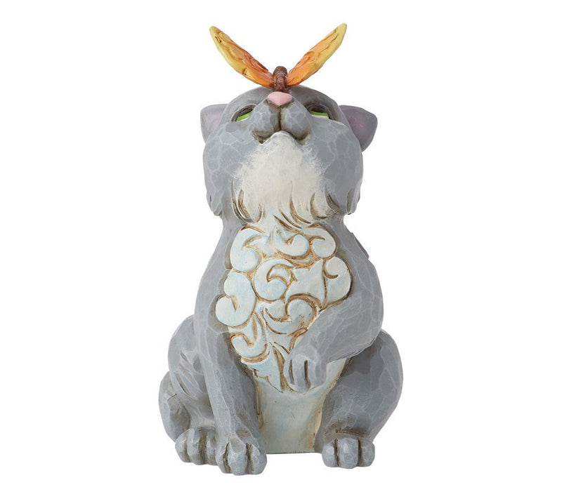 Jim Shore Cat and Butterfly Mini Figurine 3.3in H — View 3
