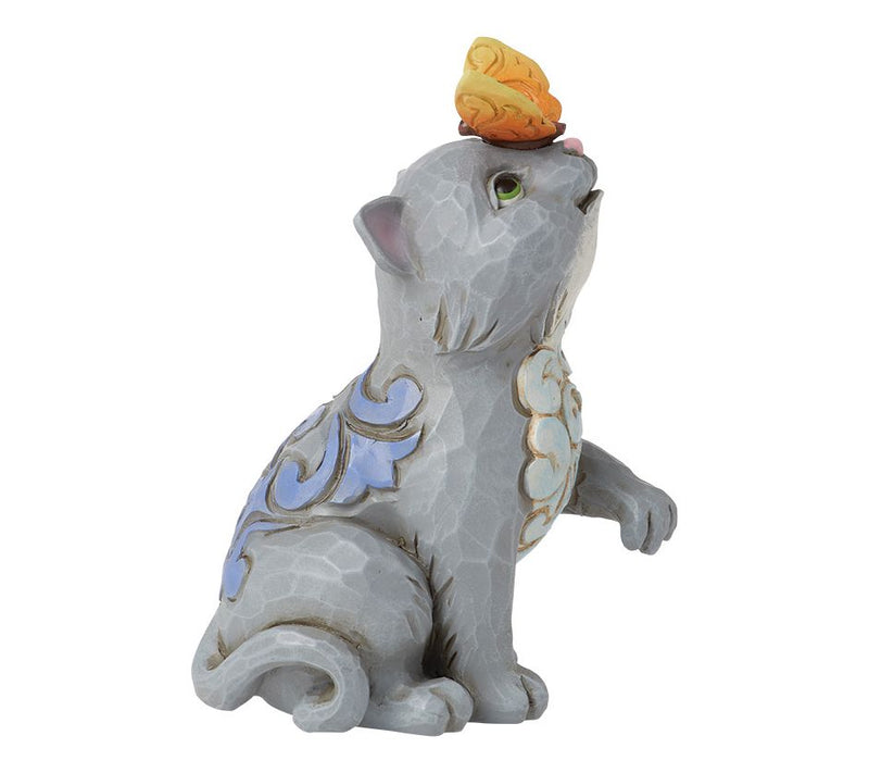 Jim Shore Cat and Butterfly Mini Figurine 3.3in H — View 2