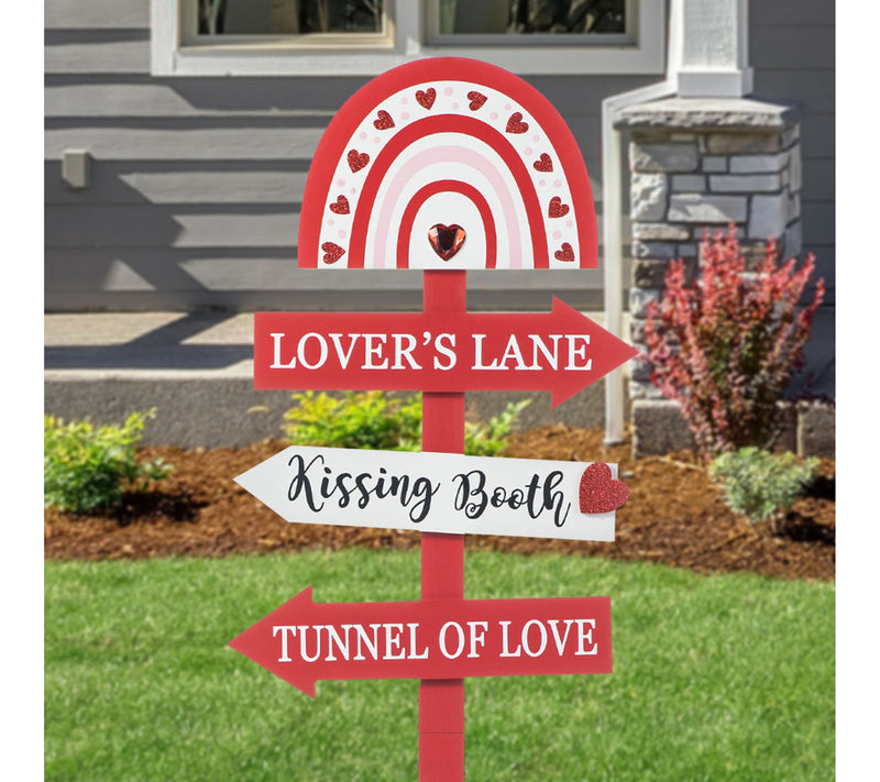 Glitzhome 41.75"H Valentine's This Way To LoveGarden Stake — View 4