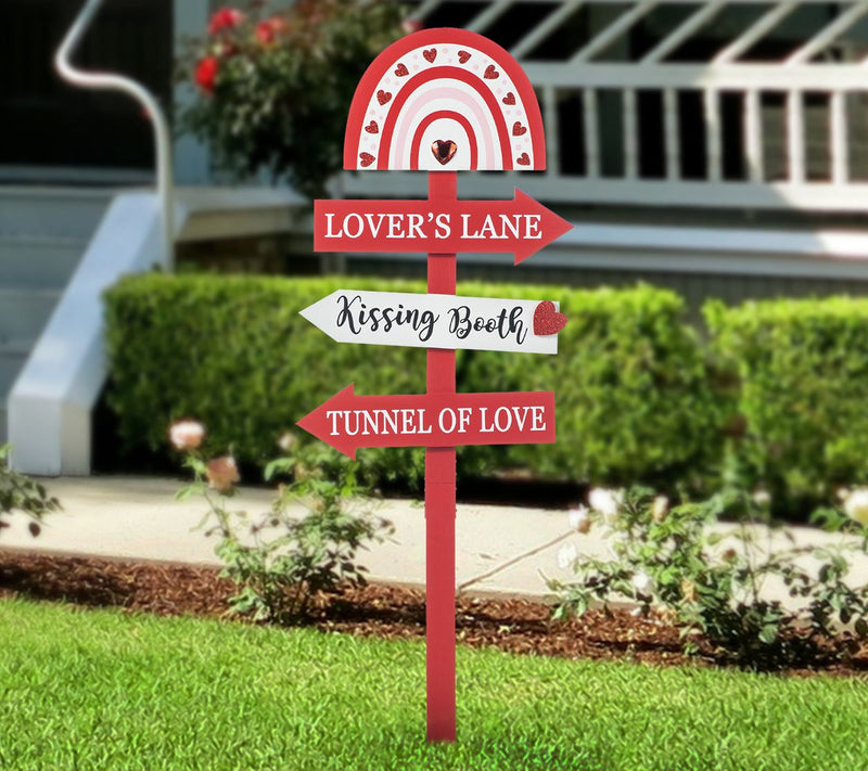 Glitzhome 41.75"H Valentine's This Way To LoveGarden Stake — View 3
