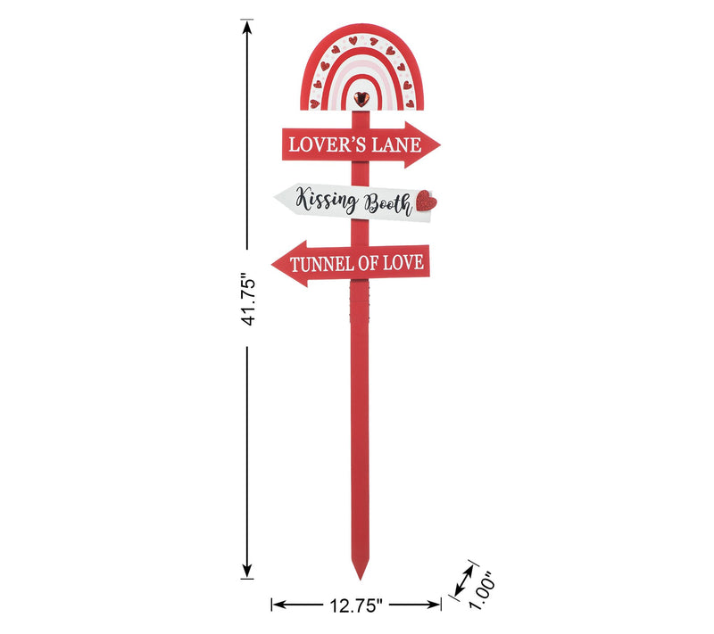 Glitzhome 41.75"H Valentine's This Way To LoveGarden Stake — View 5