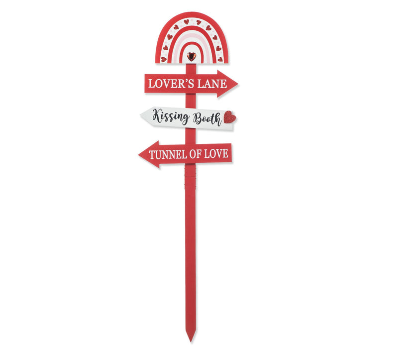 Glitzhome 41.75"H Valentine's This Way To LoveGarden Stake — View 2