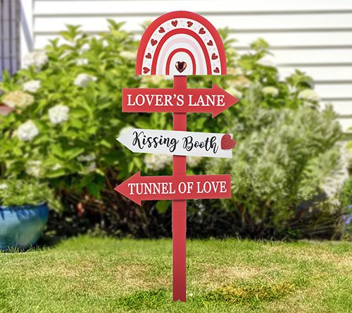 Glitzhome 41.75"H Valentine's This Way To LoveGarden Stake — View 6