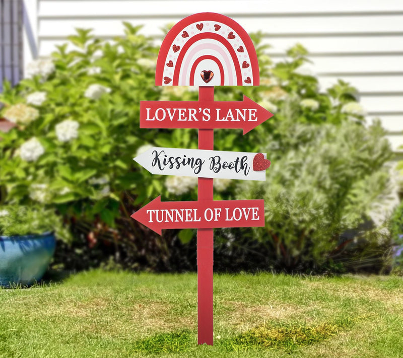 Glitzhome 41.75"H Valentine's This Way To LoveGarden Stake — View 7