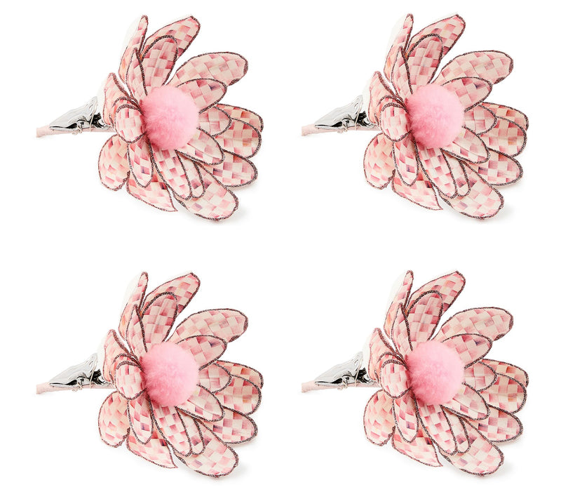 MacKenzie Childs Set of 4 Checked Flower Clips — View 9