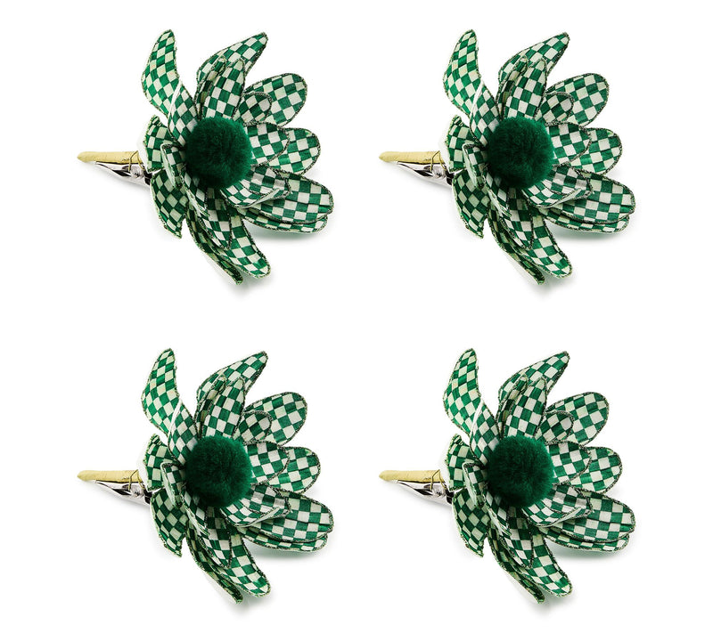 MacKenzie Childs Set of 4 Checked Flower Clips — View 7