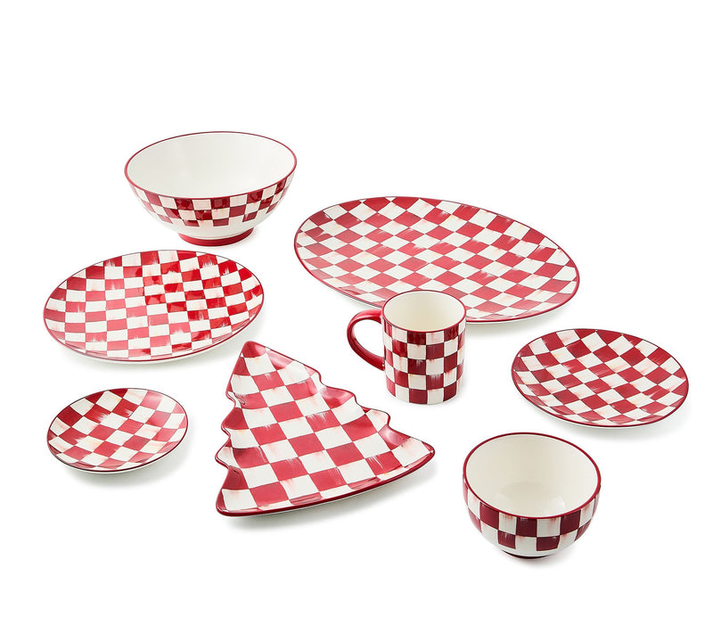 MacKenzie- Childs Cherry Check Appetizer Plates S/4 — View 2