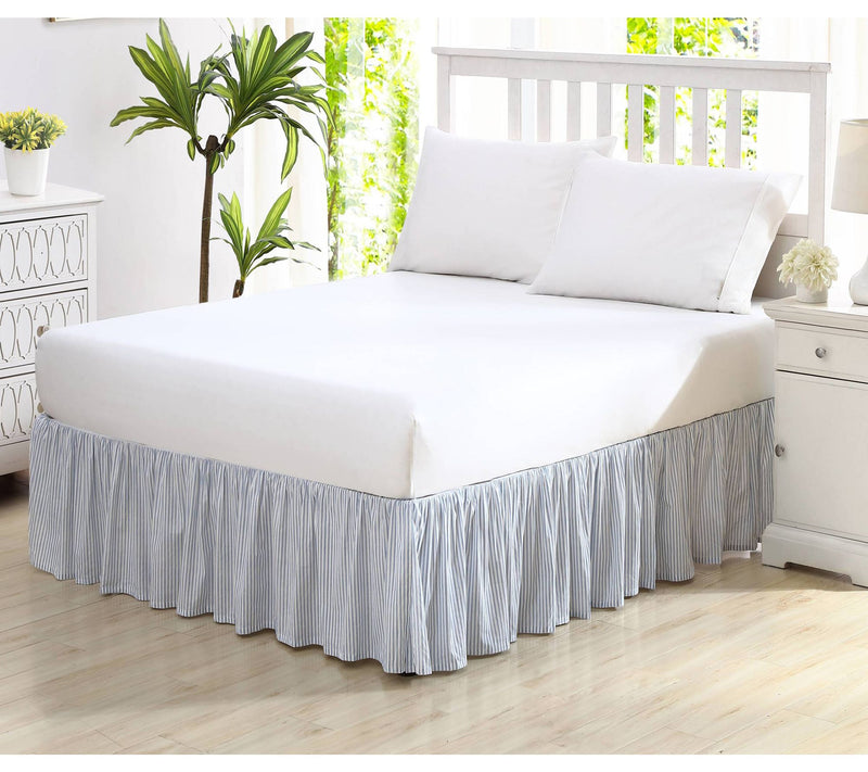 Laura Ashley Classics Blue King Bedskirt Ruffled — View 5