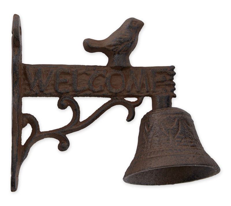 Zingz & Thingz Welcome Sign With Bird Cast IronDoor Bell — Main view