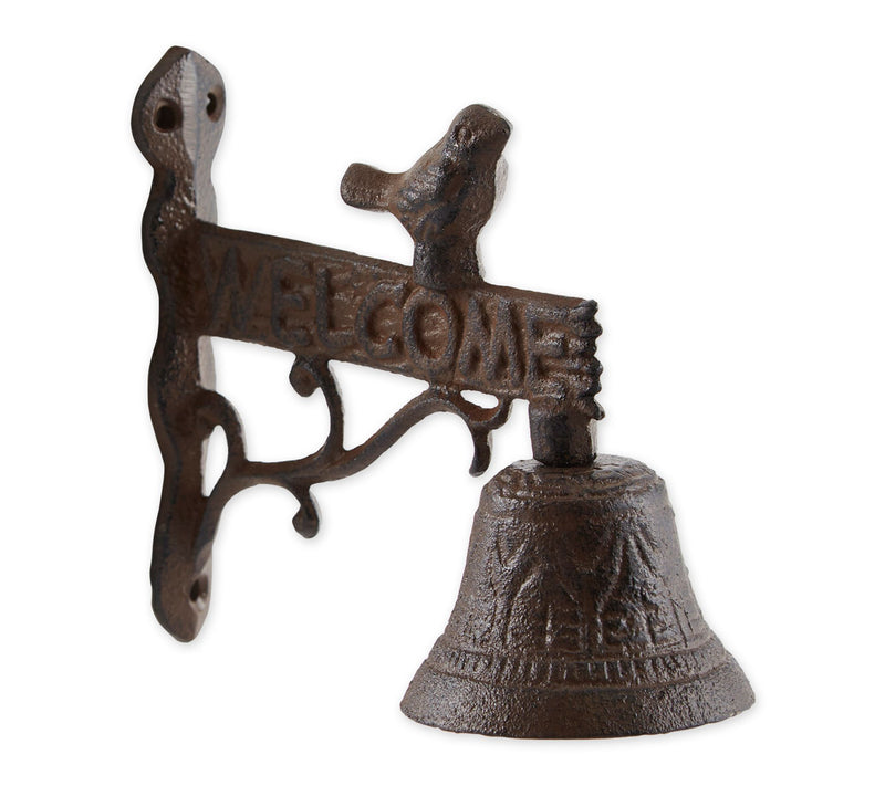 Zingz & Thingz Welcome Sign With Bird Cast IronDoor Bell — View 2