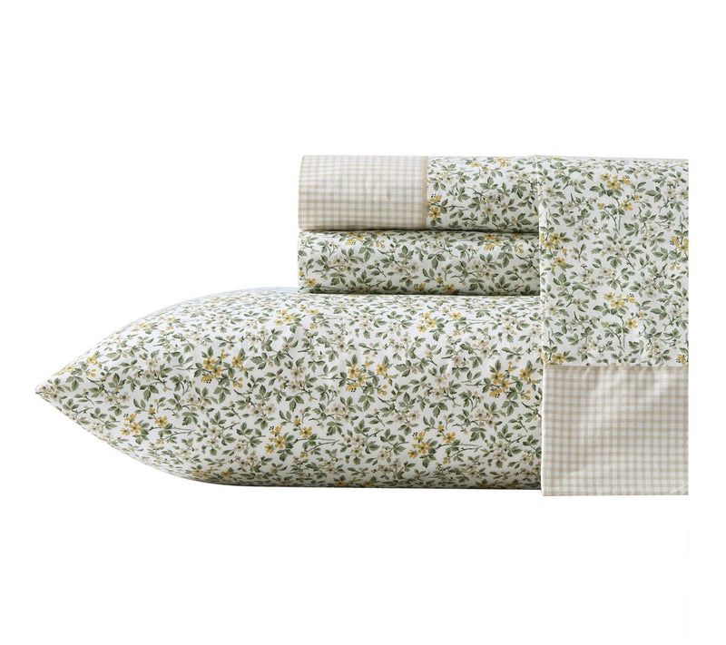 Laura Ashley Tierney Green Twin Sheet Set — Main view