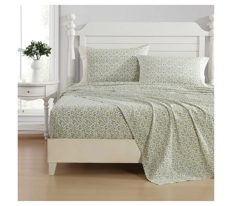 Laura Ashley Tierney Green King Sheet Set — View 2