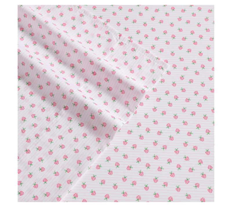 Laura Ashley Sweet Lady Bugs Pink-Green Twin XlSheet Set — View 4