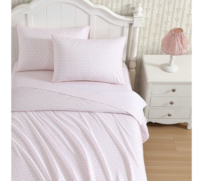 Laura Ashley Sweet Lady Bugs Pink-Green Full Sheet Set — View 7