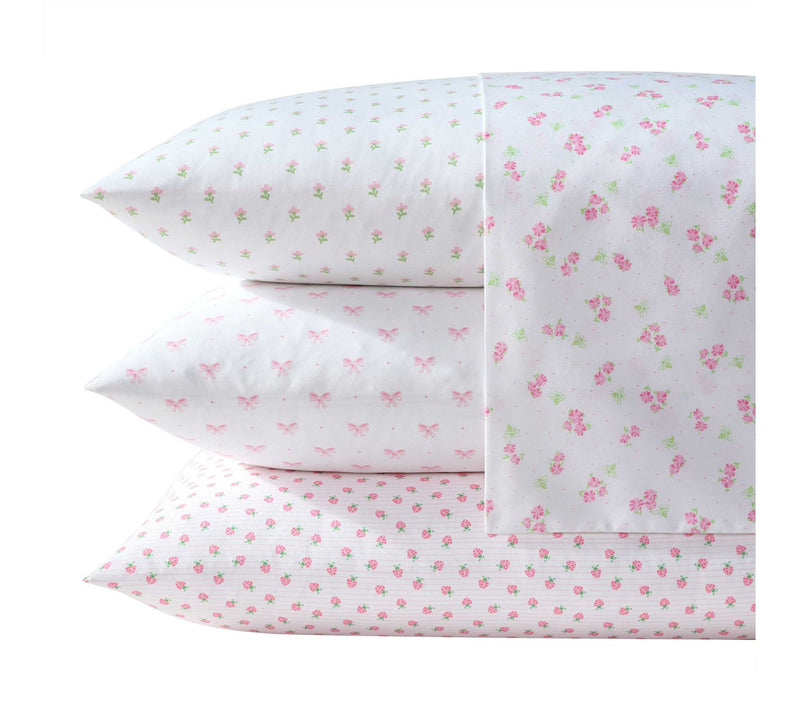Laura Ashley Sweet Lady Bugs Pink-Green Full Sheet Set — View 2