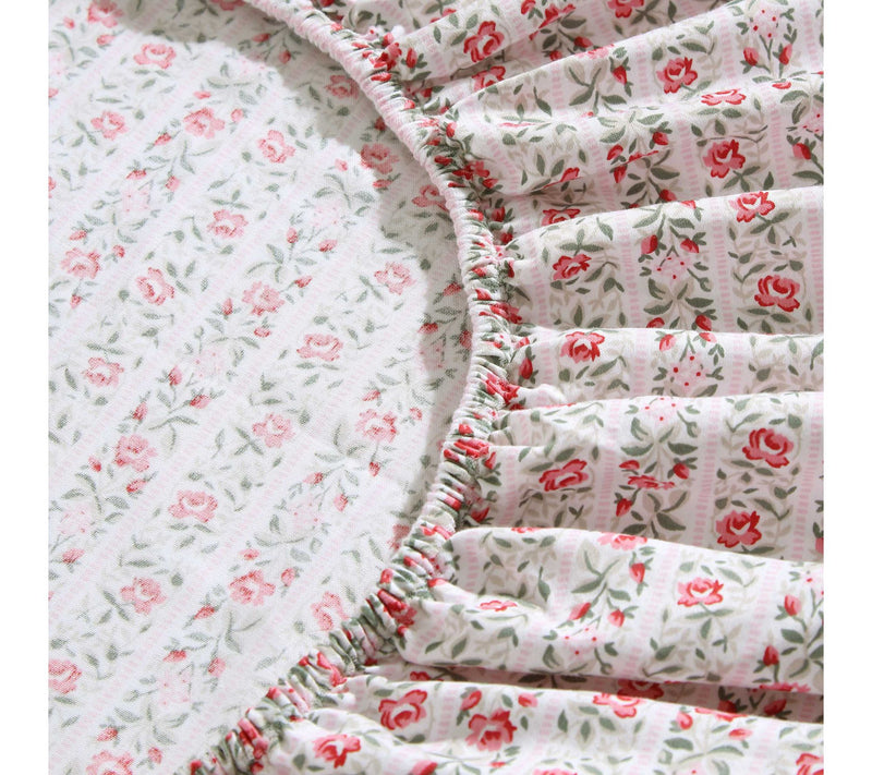Laura Ashley Marta Stripe Pink-Green King SheetSet — View 3