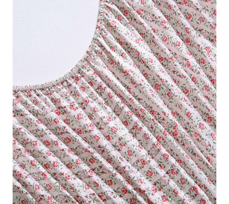 Laura Ashley Marta Stripe Pink-Green King SheetSet — View 4