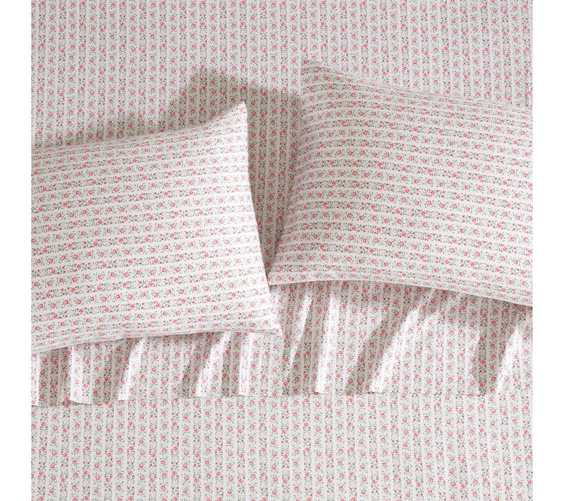 Laura Ashley Marta Stripe Pink-Green King SheetSet — View 2