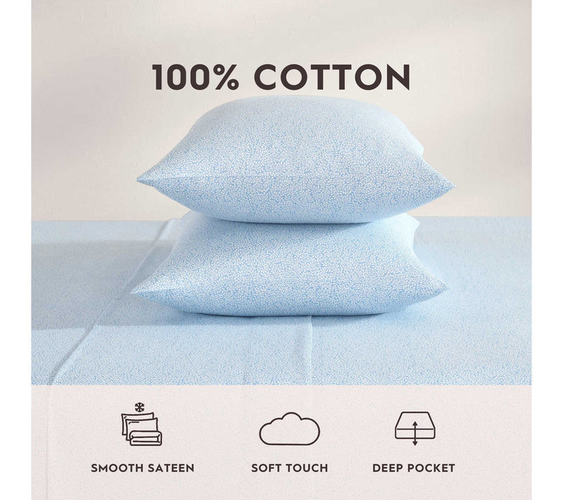 Laura Ashley Little Vines Blue-White Queen Sheet Set — View 7