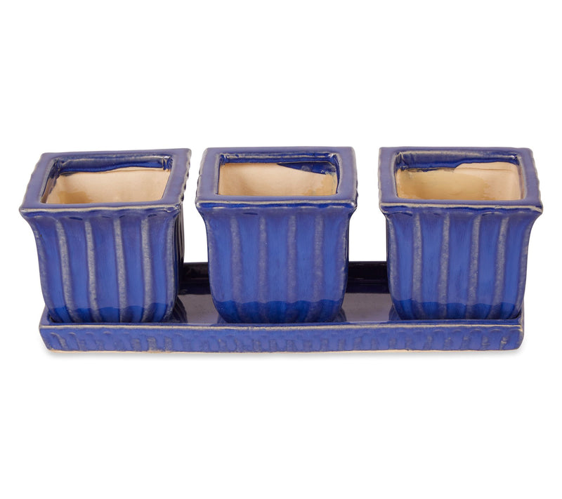 Zingz & Thingz Set of 3 Small Ceramic Herb Planters — View 9