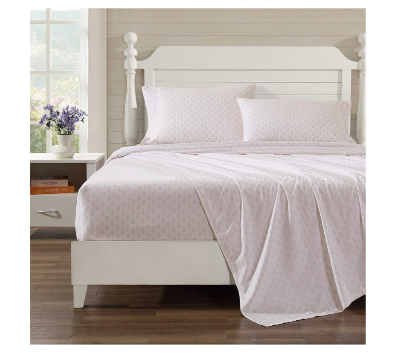 Laura Ashley Francesca Pink-White Full Sheet Set — View 2