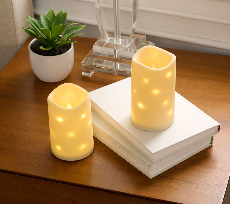 Lightscapes S/2 Swirl Light Indoor/Outdoor Flameless Candles — View 2