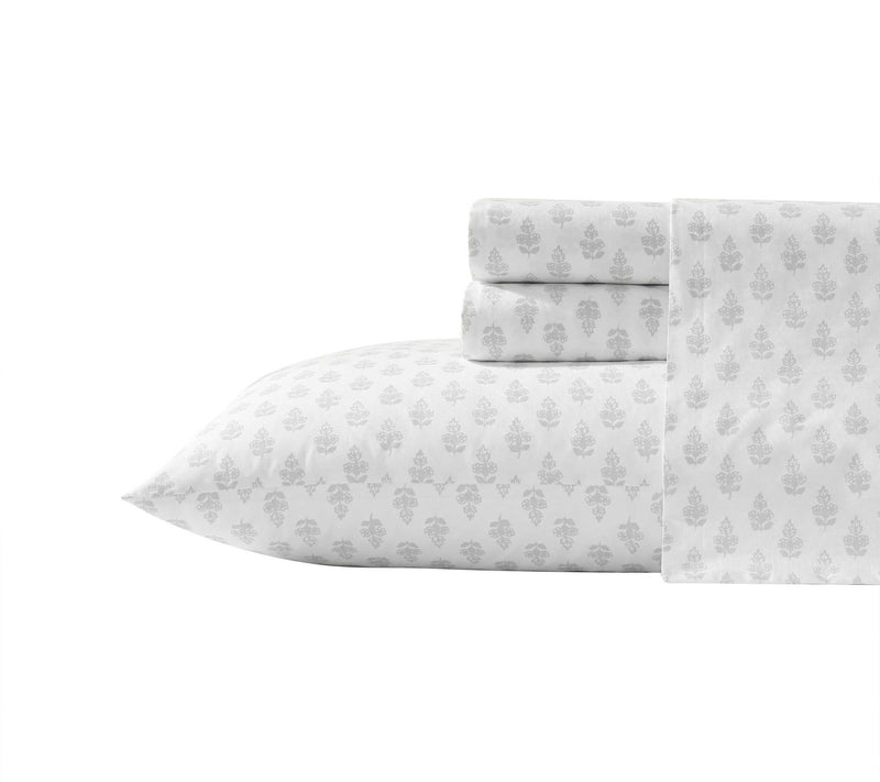 Laura Ashley Francesca Grey-White Twin Sheet Set — View 10