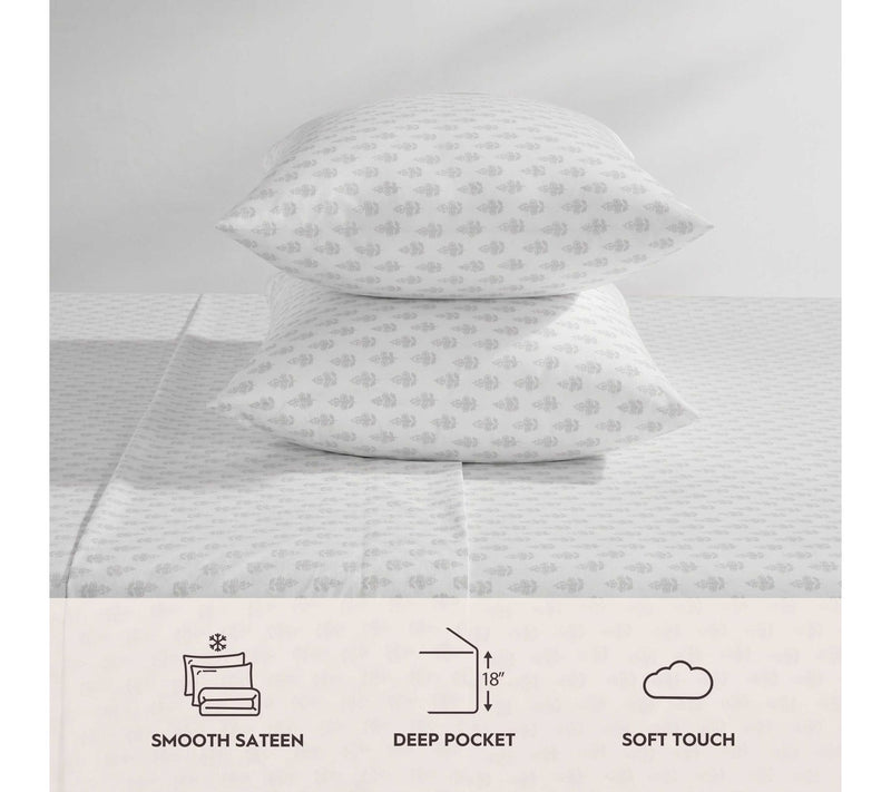 Laura Ashley Francesca Grey-White Twin Sheet Set — View 8