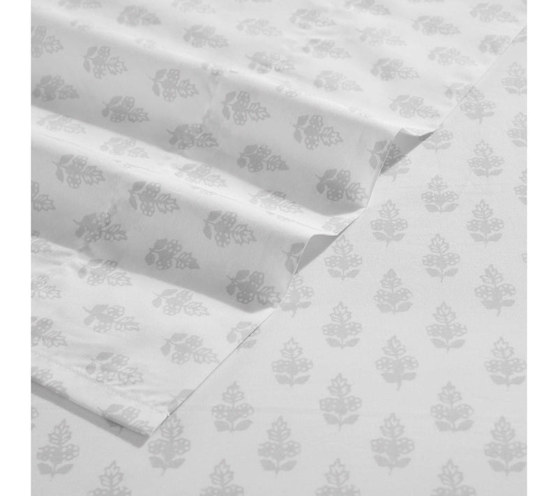 Laura Ashley Francesca Grey-White Queen Sheet Set — View 4