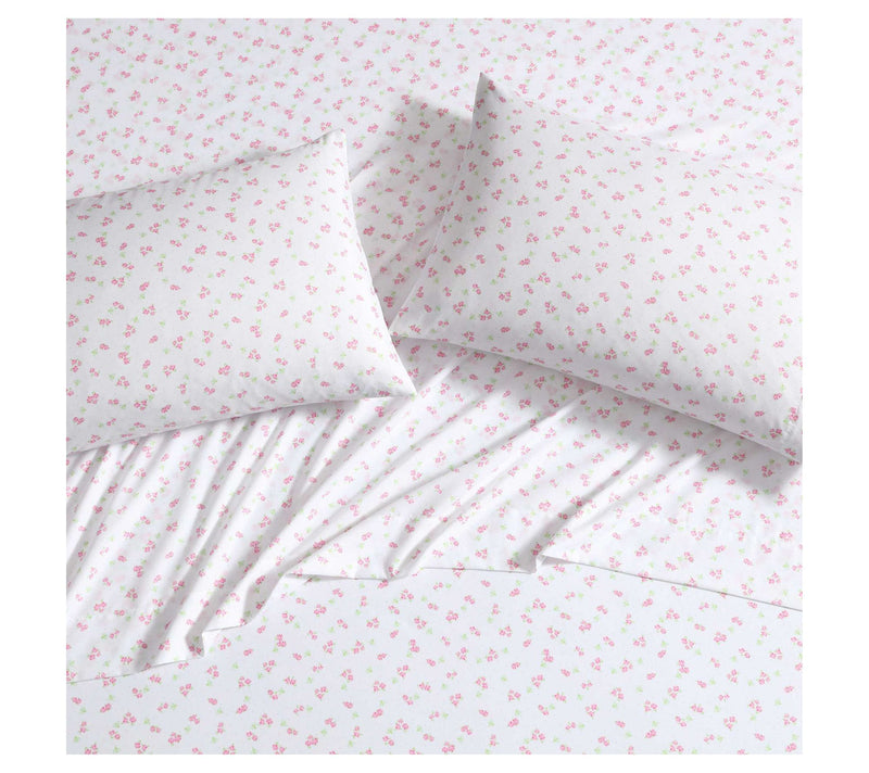 Laura Ashley Busy Bee Pink-Green Queen Sheet Set — View 3