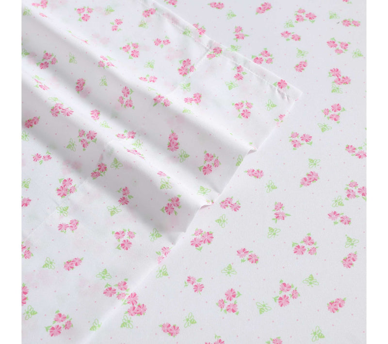 Laura Ashley Busy Bee Pink-Green Full Sheet Set — View 5