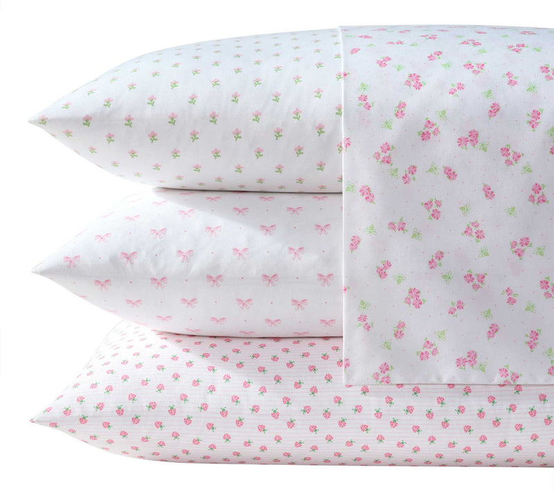 Laura Ashley Busy Bee Pink-Green Full Sheet Set — View 8