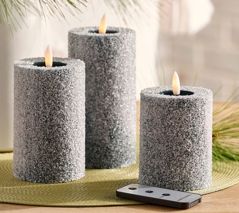 Home Reflections S/3 Flameless Crystal Pillar Candles — View 8