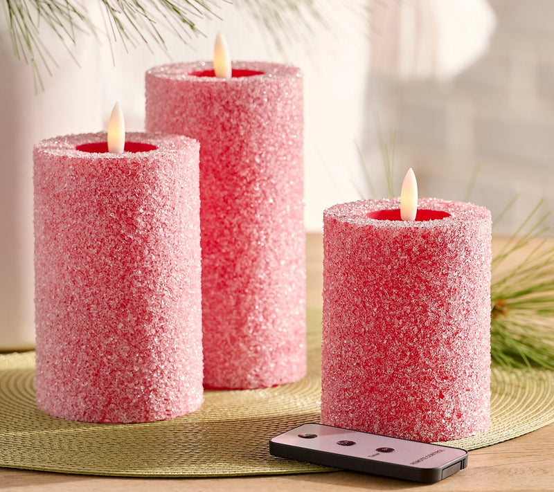 Home Reflections S/3 Flameless Crystal Pillar Candles — View 9