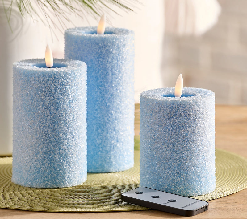 Home Reflections S/3 Flameless Crystal Pillar Candles — View 11
