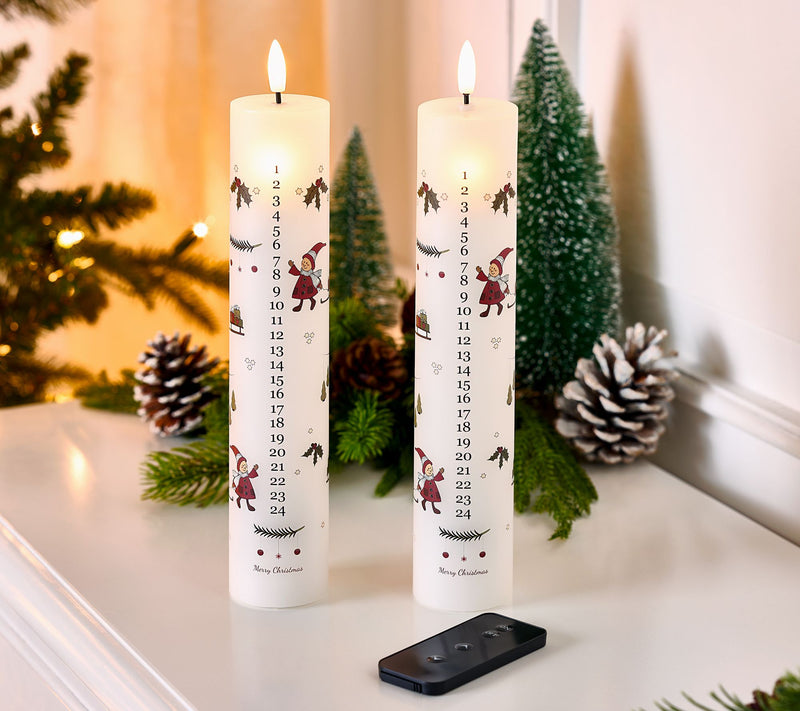 Home Reflections S/2 Flameless Advent Pillar Candle — View 5