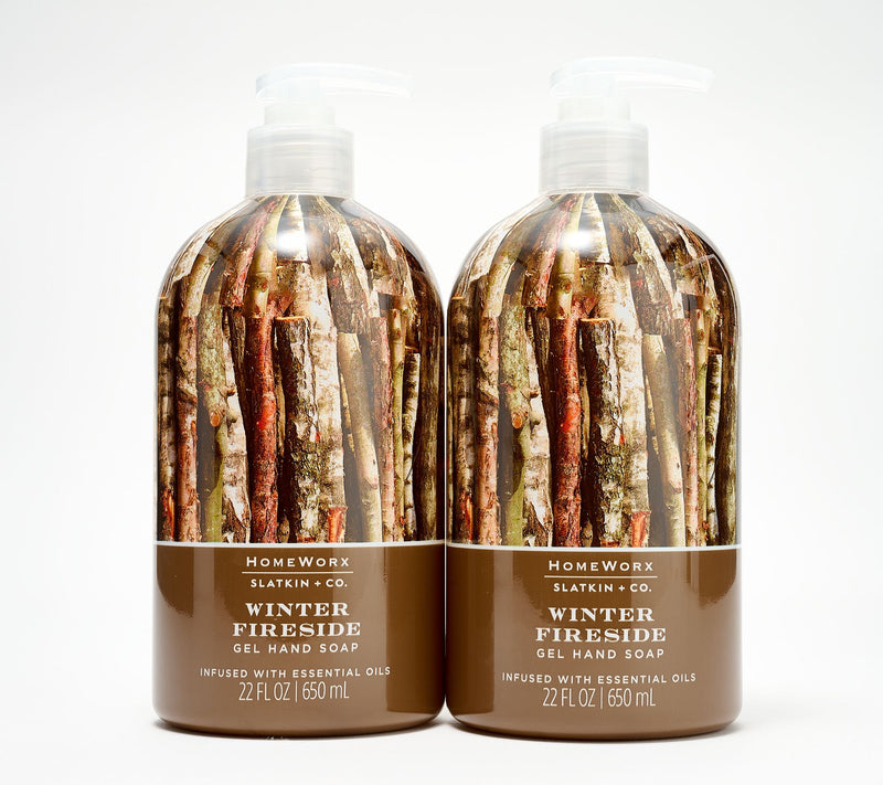 HomeWorx by Slatkin + Co. S/2 22oz Winter Fireside Soaps — Main view