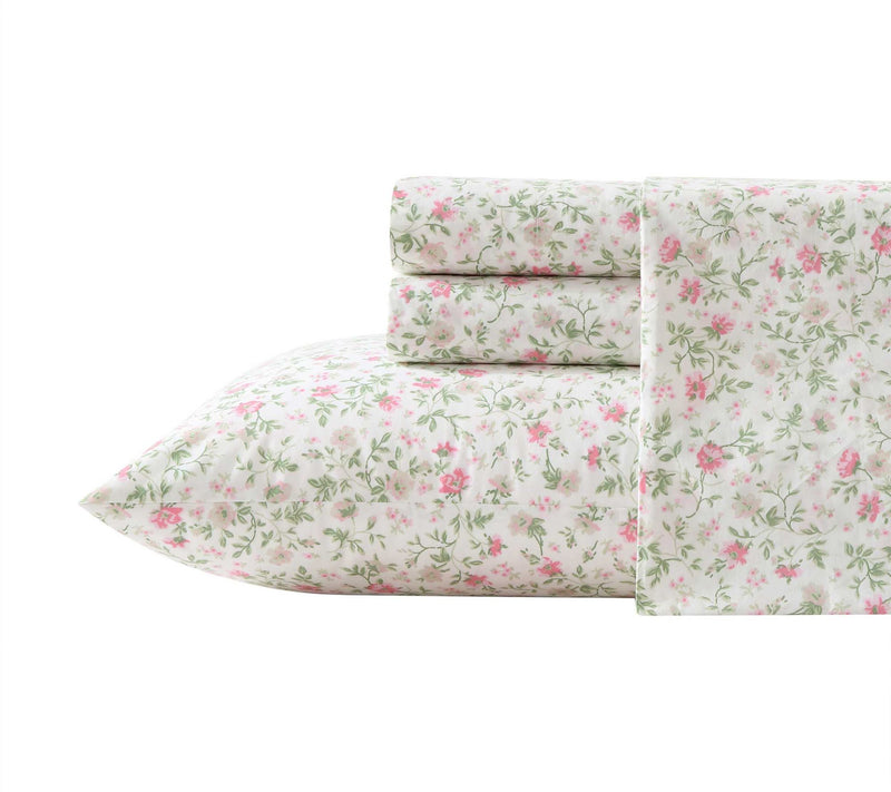 Laura Ashley Bonnie Pink-Green King Sheet Set — Main view
