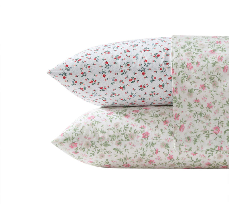 Laura Ashley Bonnie Pink-Green King Sheet Set — View 7