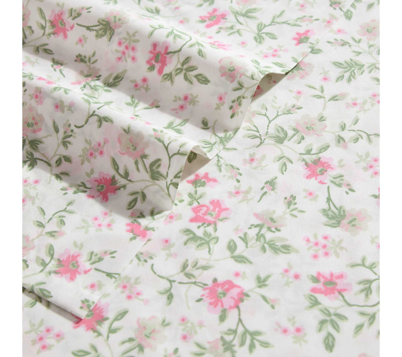 Laura Ashley Bonnie Pink-Green King Sheet Set — View 3