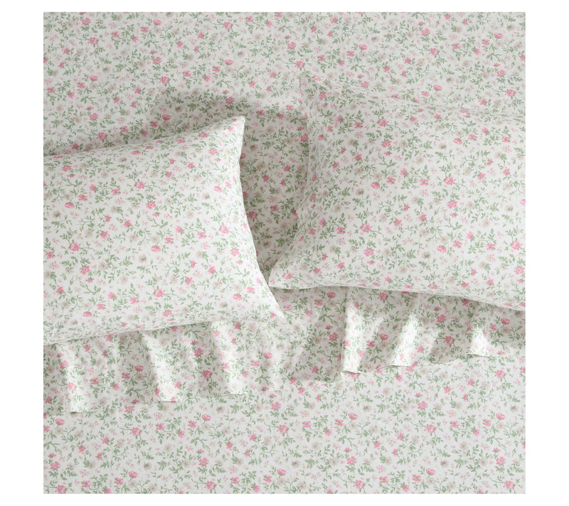 Laura Ashley Bonnie Pink-Green Full Sheet Set — View 2