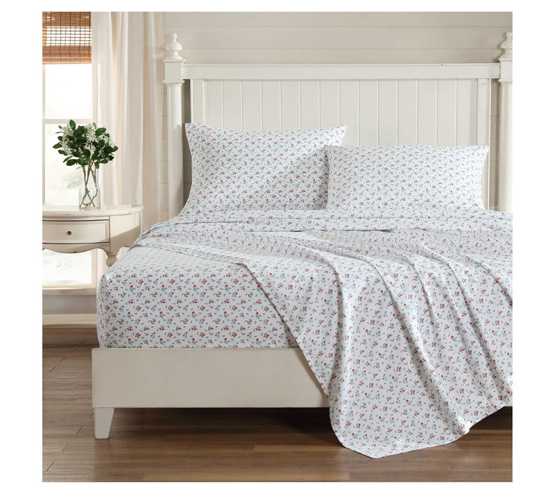Laura Ashley Aylesmore Ditsy Red-Blue Twin XL Sheet Set — View 2
