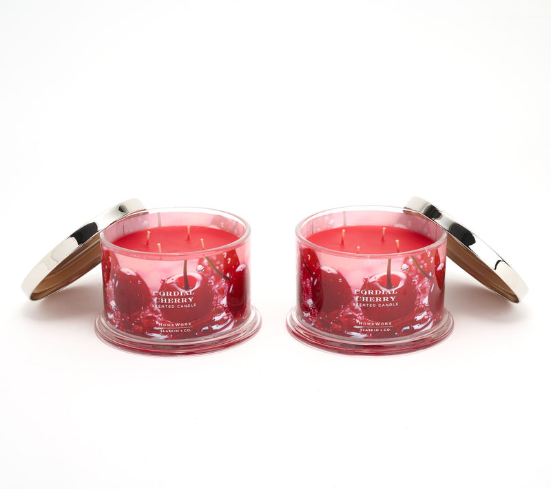 HomeWorx by Slatkin + Co. S/2 18oz Cordial Cherry Candles — Main view