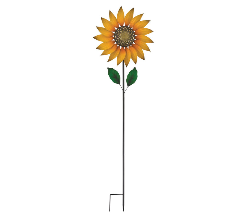 Regal Art & Gift Textured Flower Spinner Stake- Sunflower — View 2
