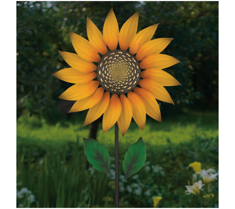 Regal Art & Gift Textured Flower Spinner Stake- Sunflower — View 3