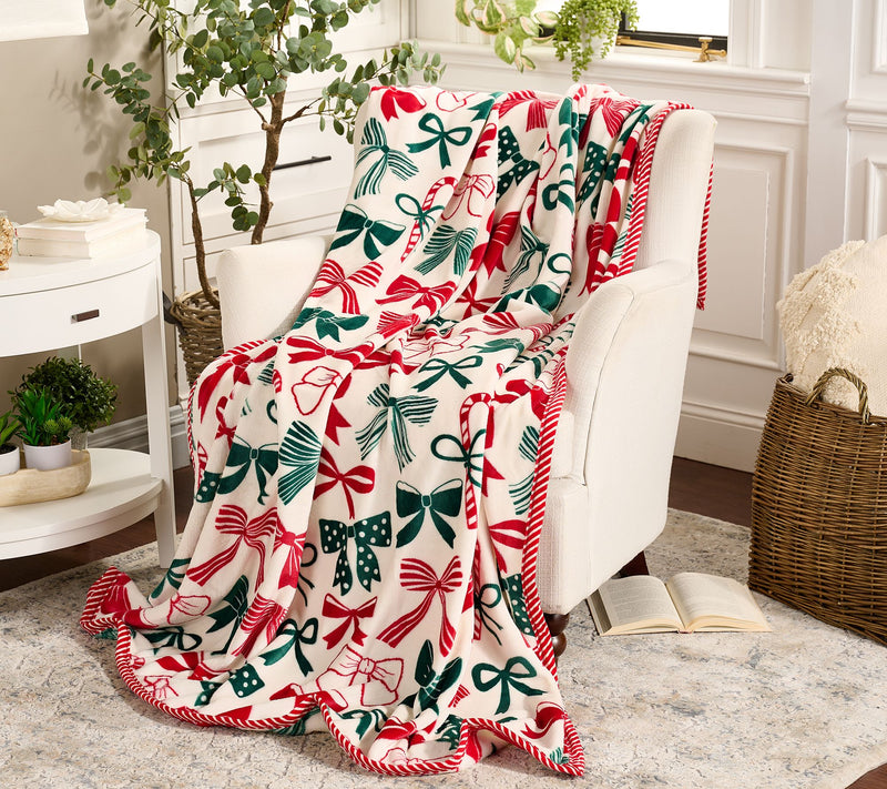 Kringle Express 60x80 Holiday Printed Throw with Border — Main view