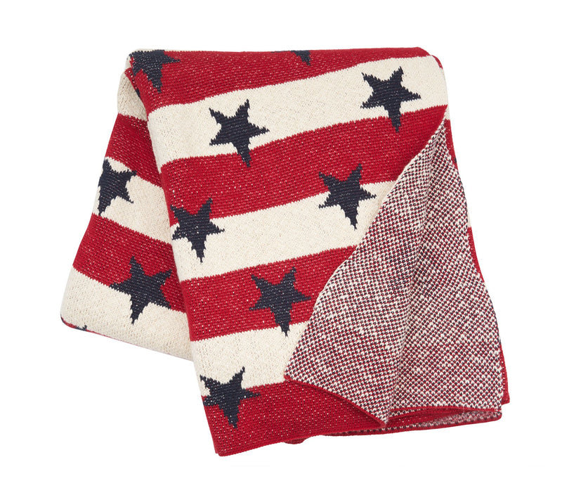 Stars and Stripes Patriotic Throw Blanket by Valerie — Main view