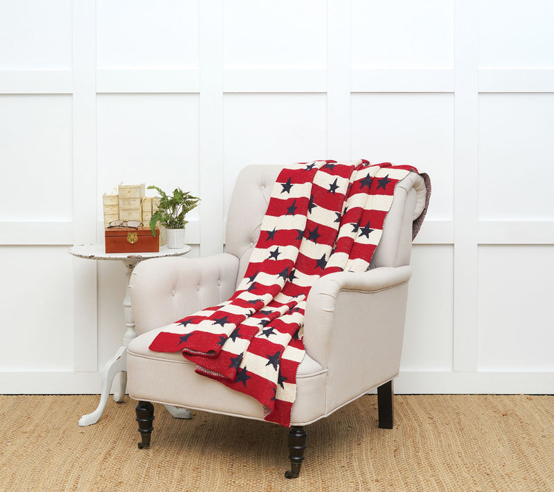 Stars and Stripes Patriotic Throw Blanket by Valerie — View 3