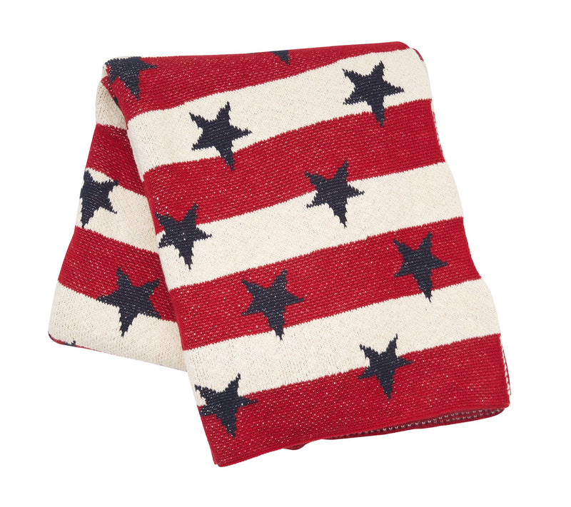 Stars and Stripes Patriotic Throw Blanket by Valerie — View 2